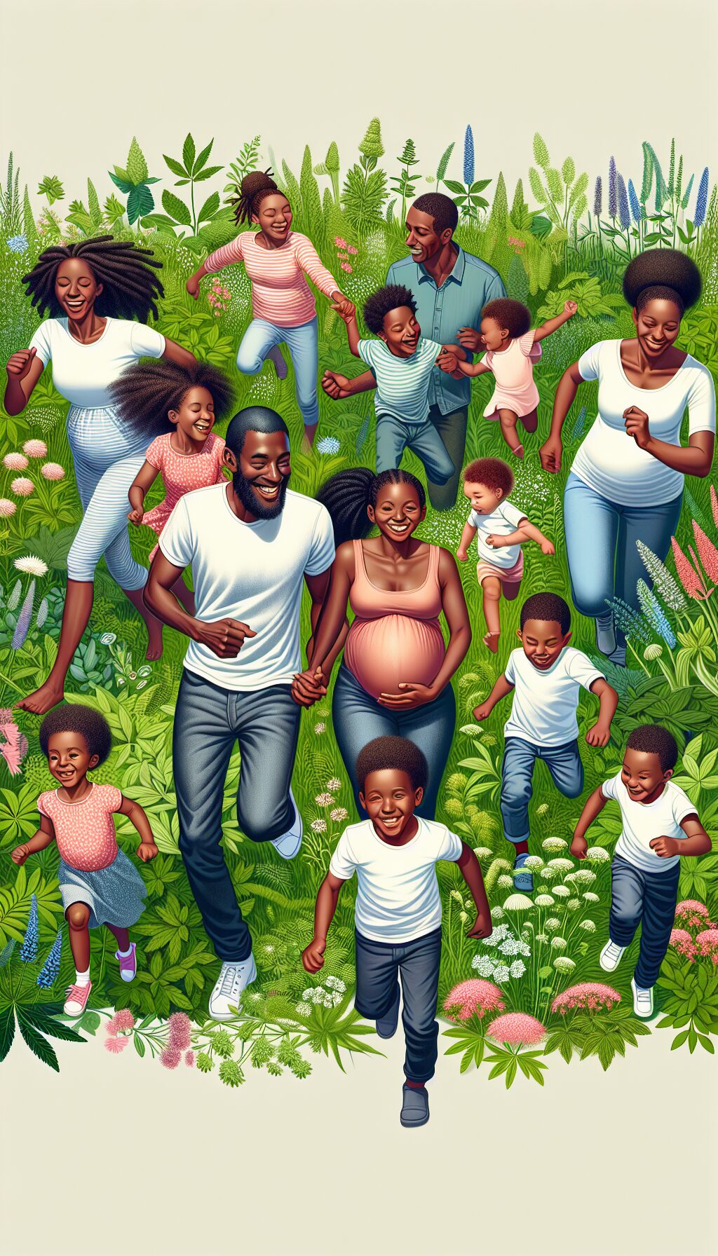 AI generated image of families in herbal medicine